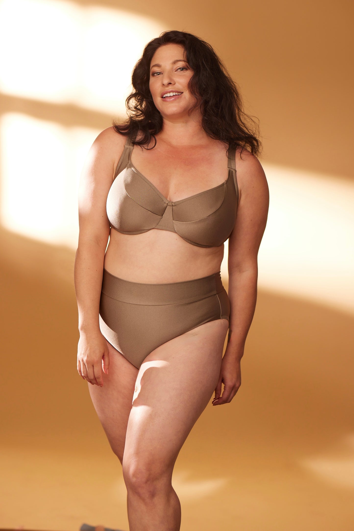 Planet underwire top with high cut waistband bottom