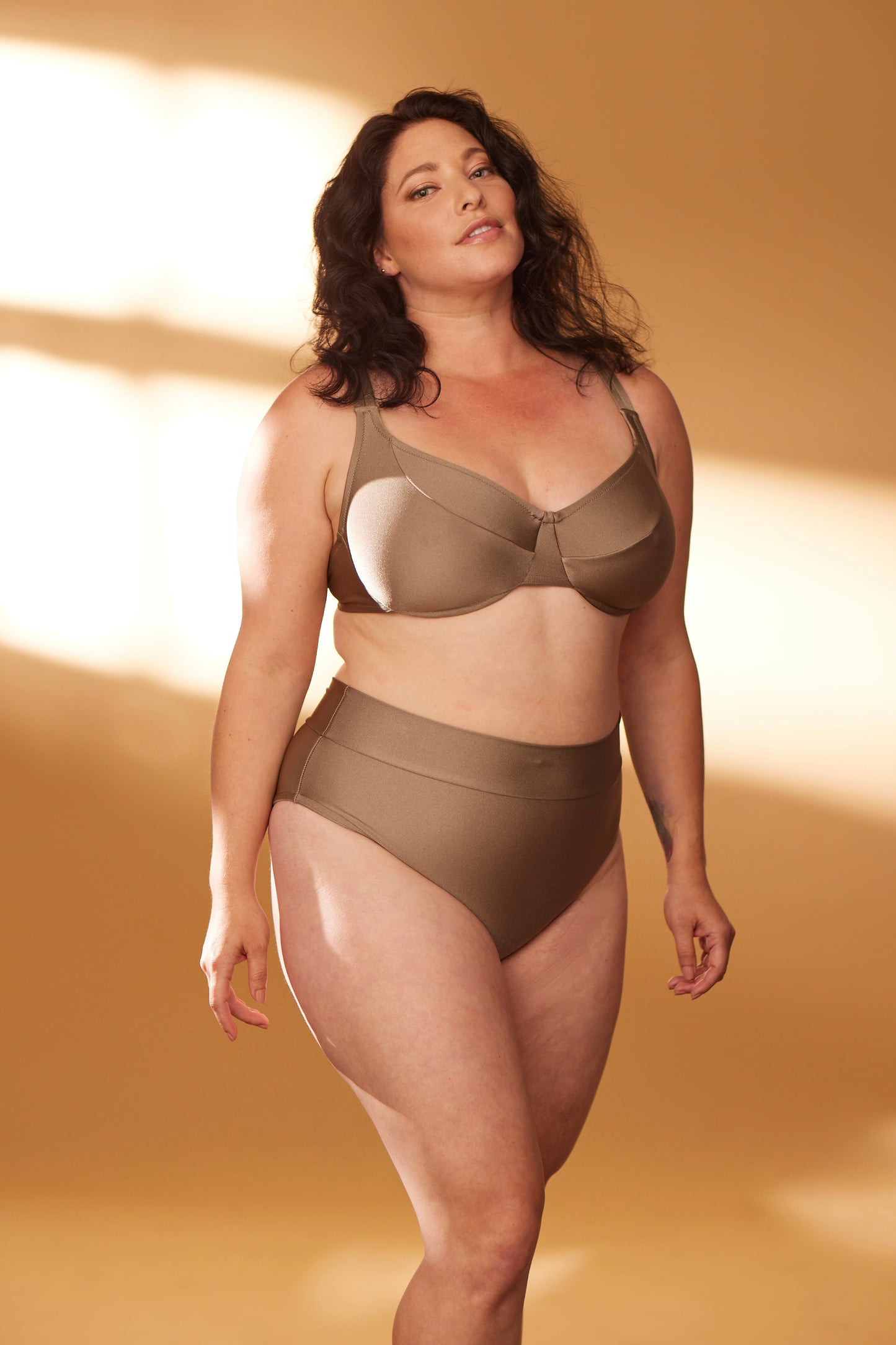Planet underwire top with high cut waistband bottom