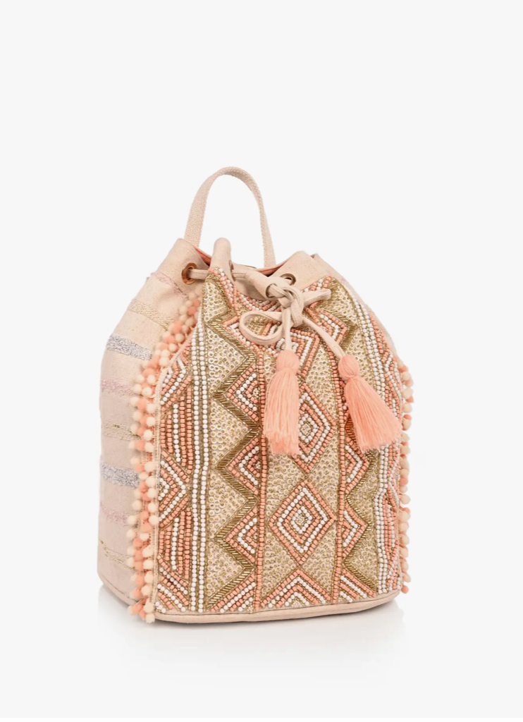 Rose Gold Embellished Backpack