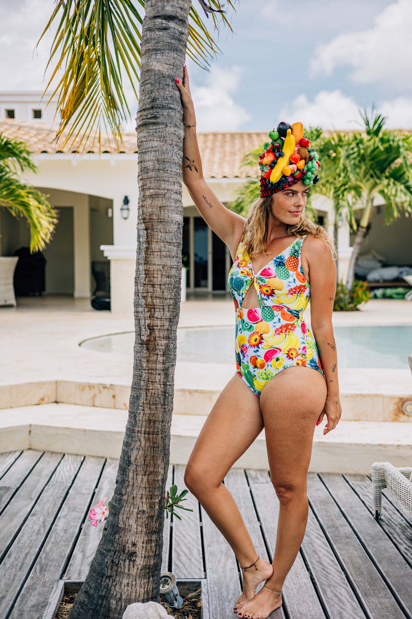 Fiesta Fruit Peek a boo one piece White