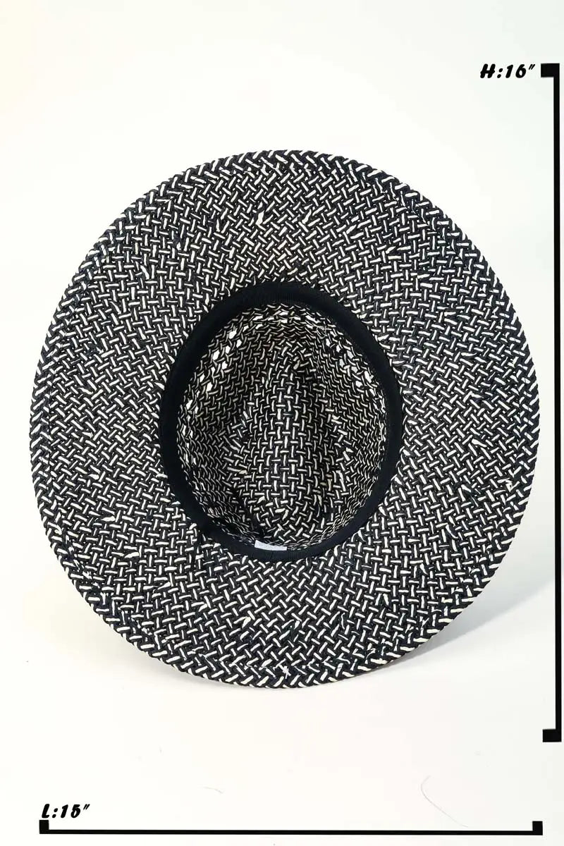 Natural basket weave straw hat
