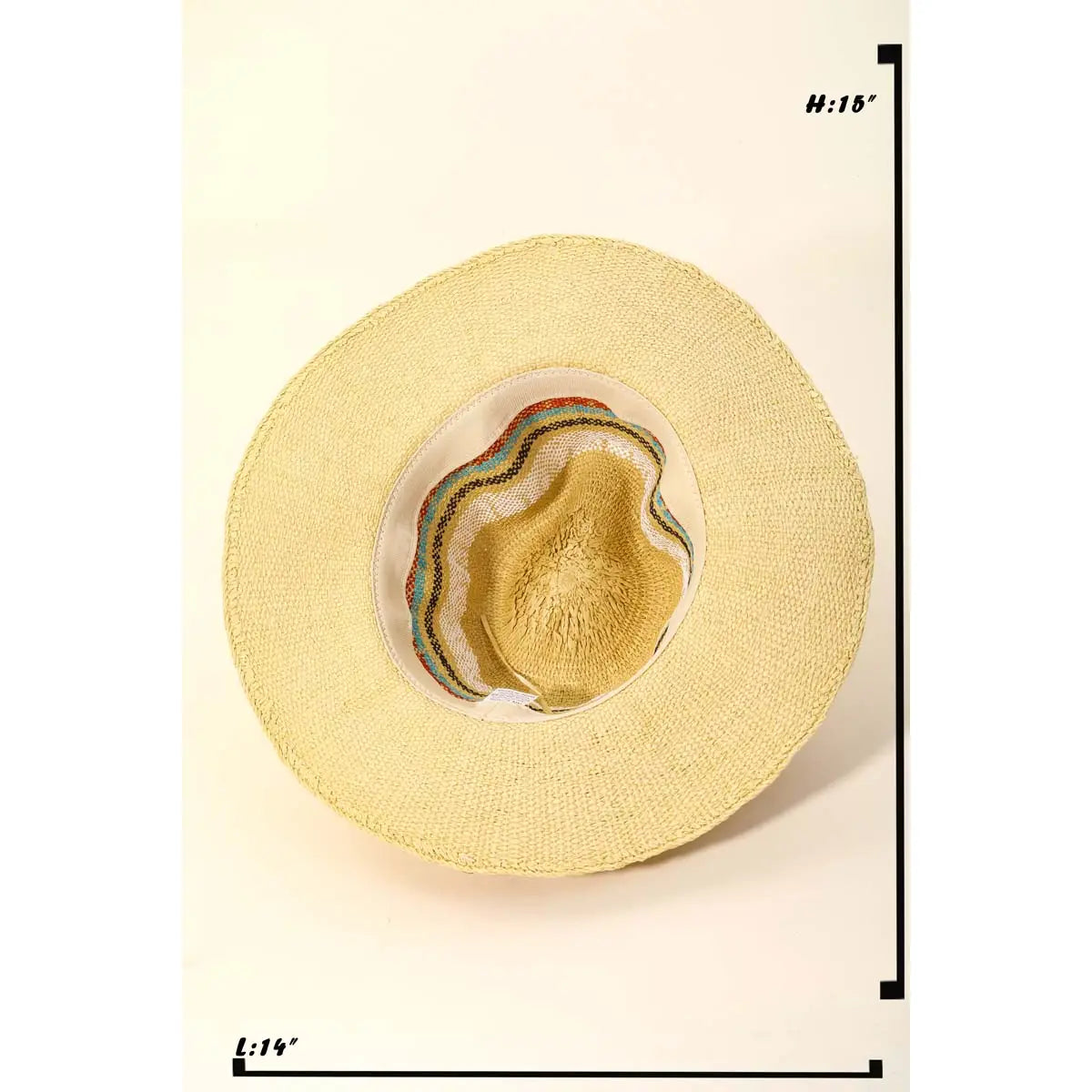 Multi- stripe Raffia Straw Hat